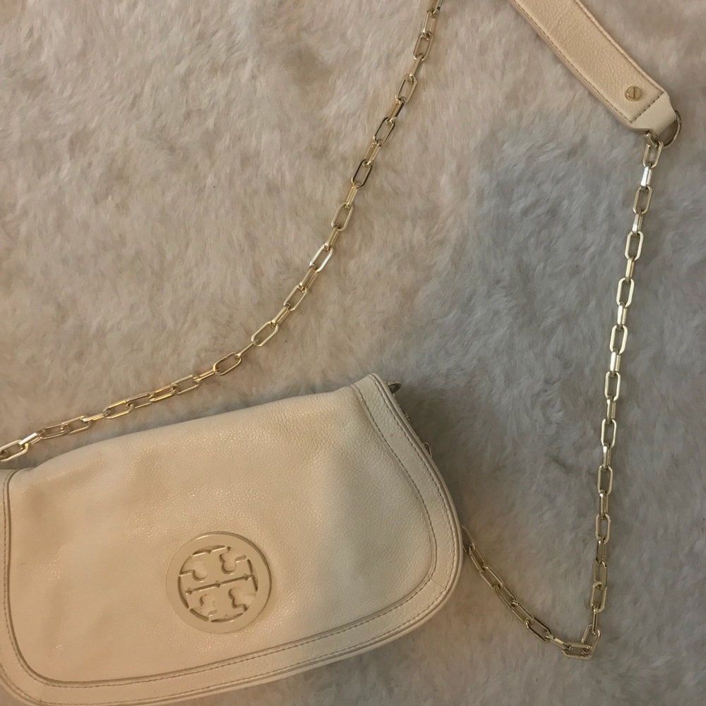 Tory Burch cream mini satchel bag